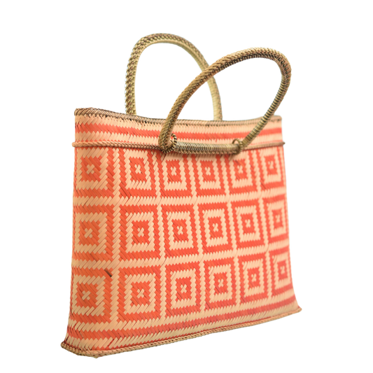 Handbag (Small Drumata Orange Design) from South Upi